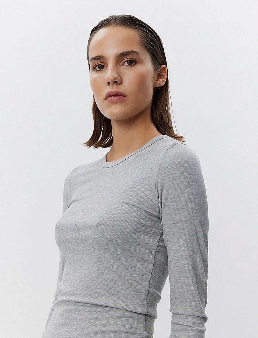 Sofie Schnoor - PETRICIASW T-SHIRT LONG SLEEVE - long-sleeved tops - grey mel - 3