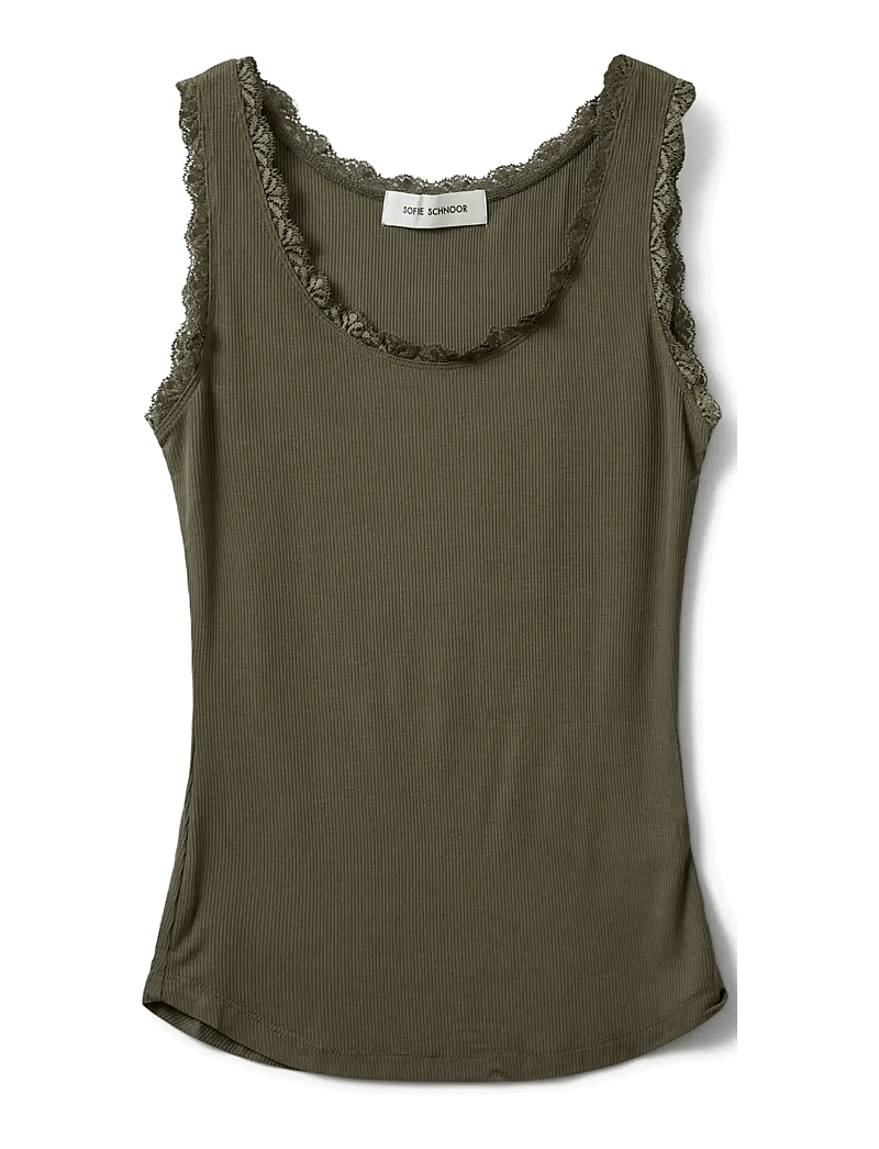 Sofie Schnoor - ULRIKKESW TOP - hihattomat paidat - army green - 1