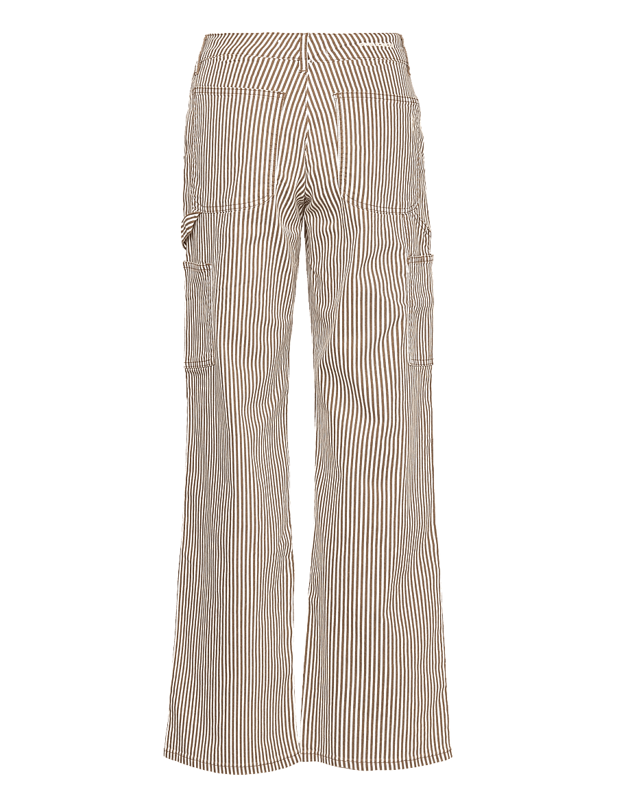 Sofie Schnoor - Trousers - cargobukser - brown striped - 1