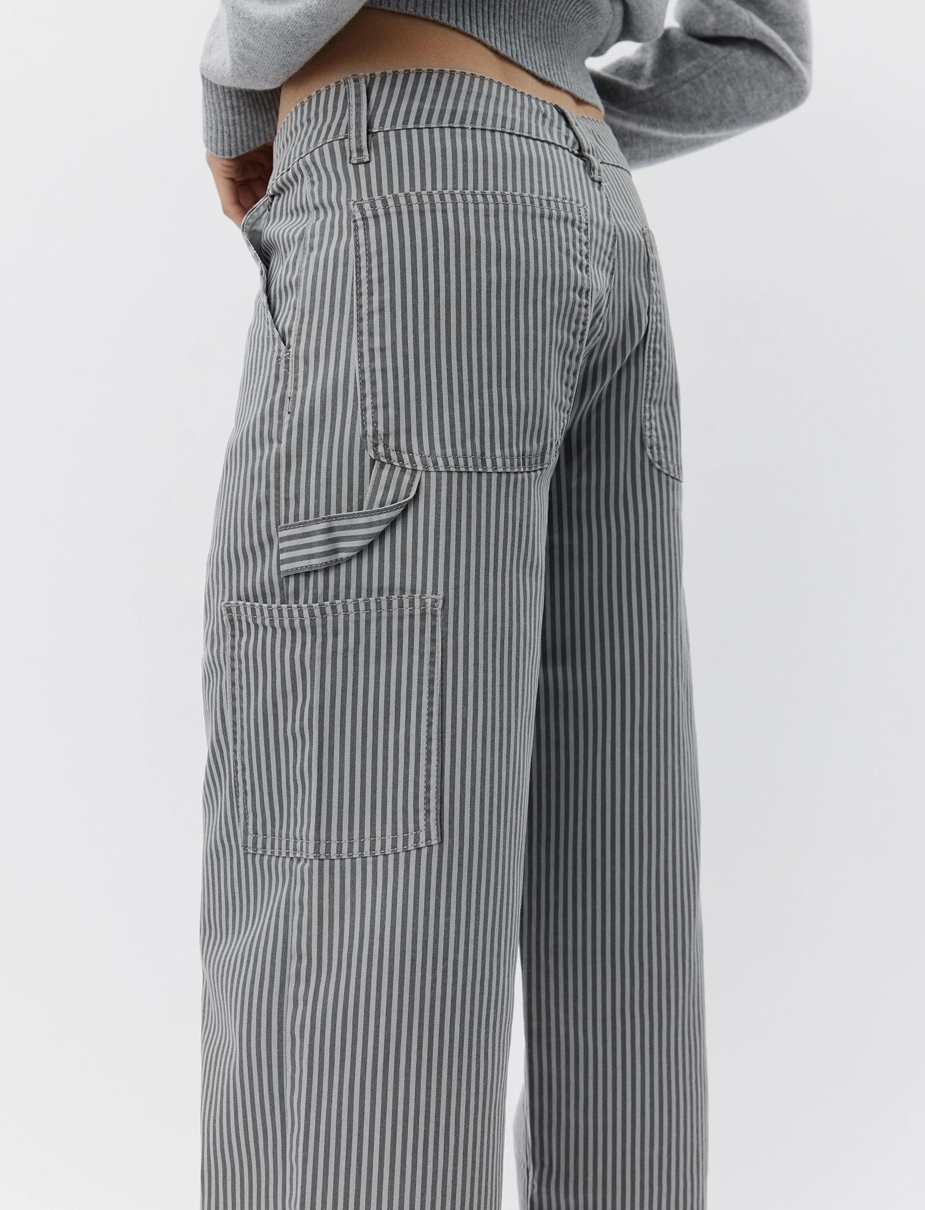 Sofie Schnoor - GITTESW TROUSERS - cargobyxor - grey striped - 3
