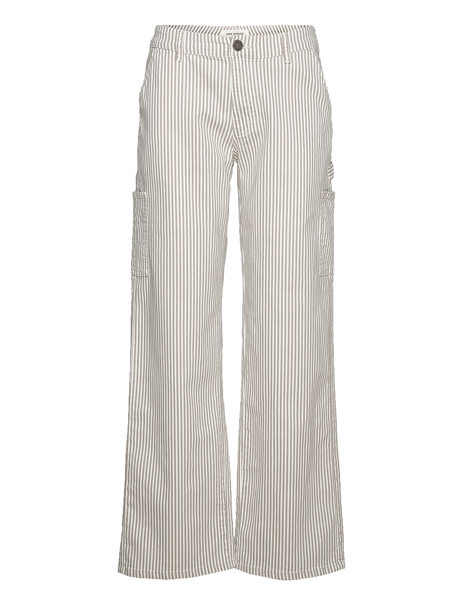 Sofie Schnoor - Trousers - cargobukser - light brown striped - 0