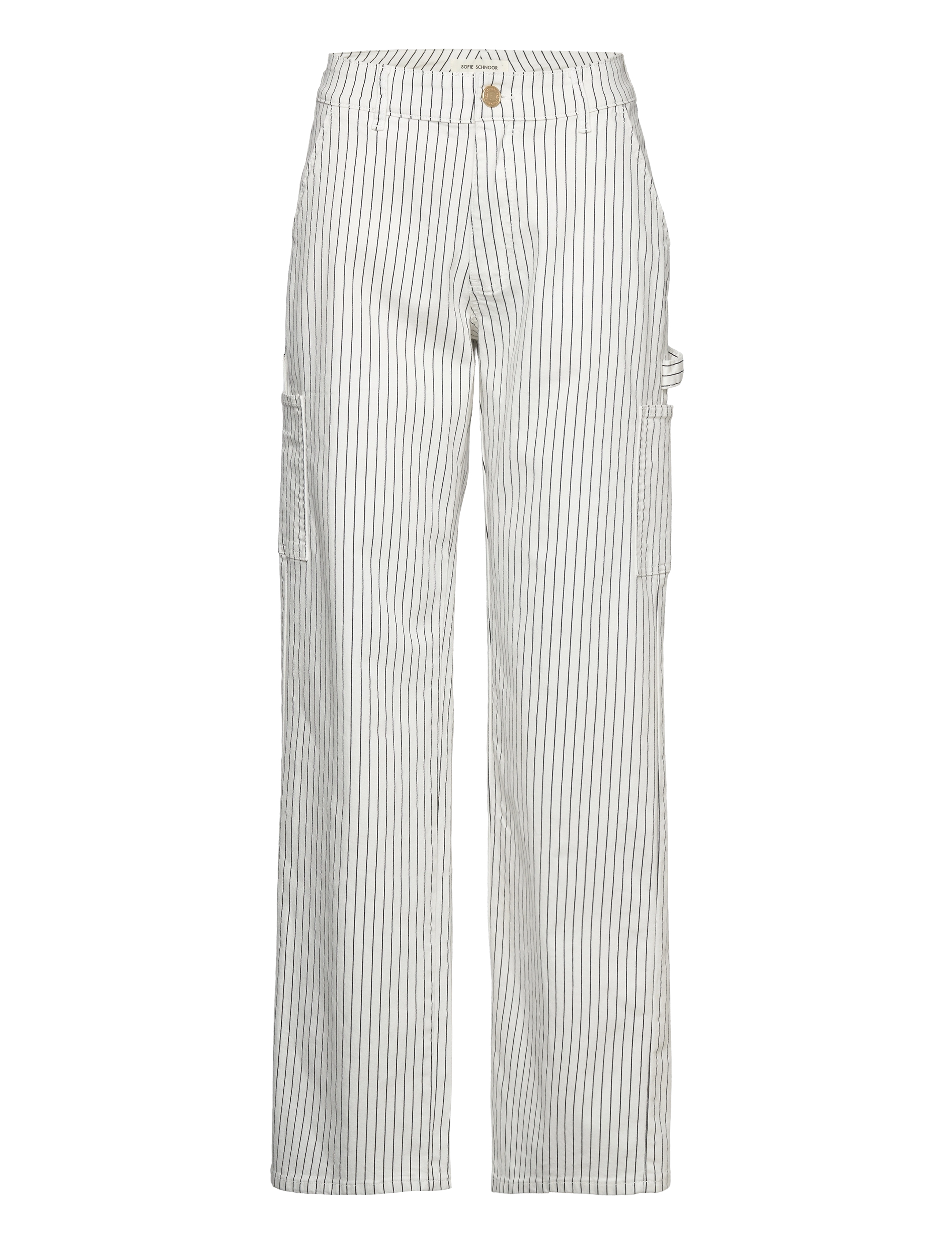 GITTESW TROUSERS - OFF WHITE STRIPED