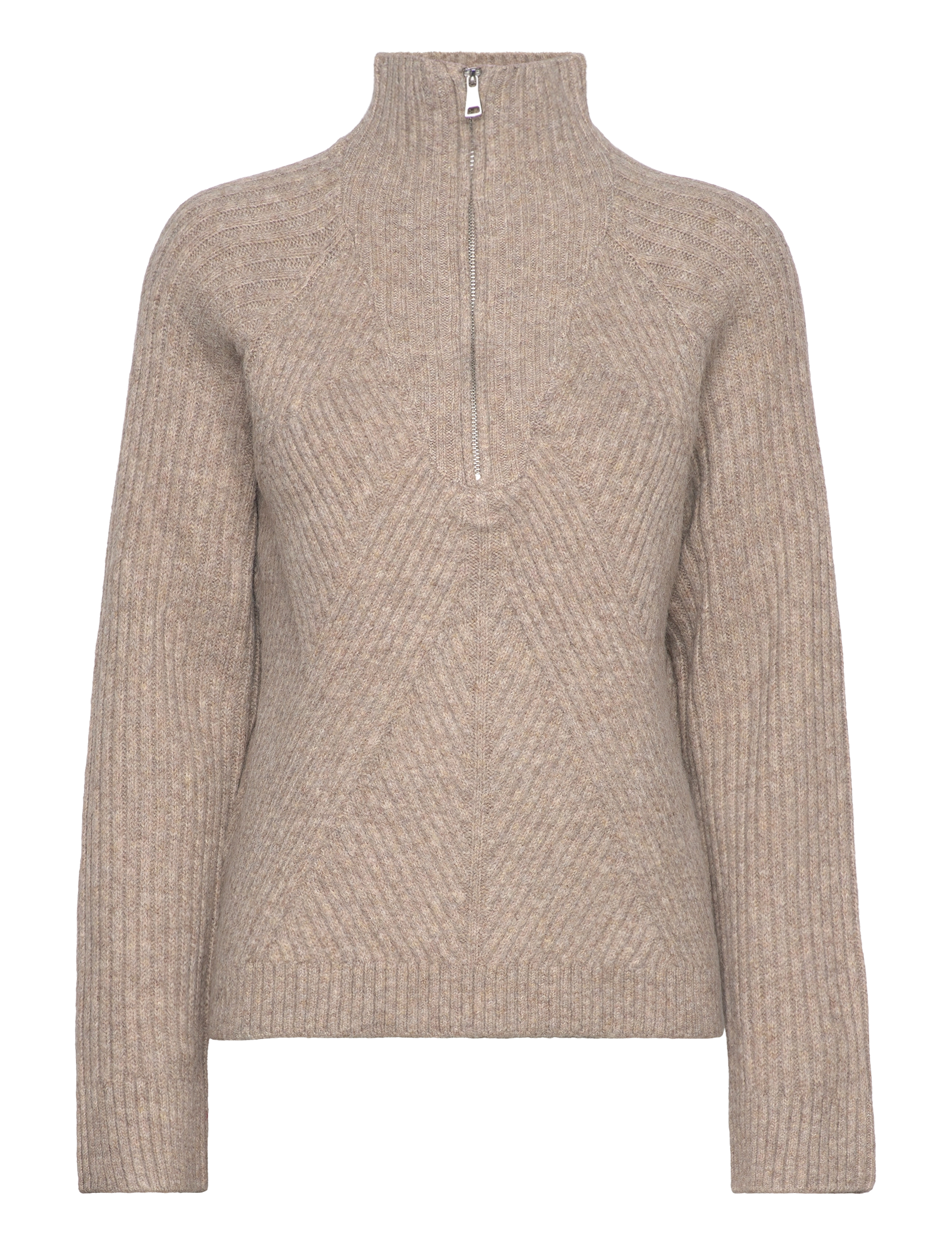 Sofie Schnoor Ohiosw Sweater, Kvinder, Halvlynlås Sweater, Beige, Str: XL