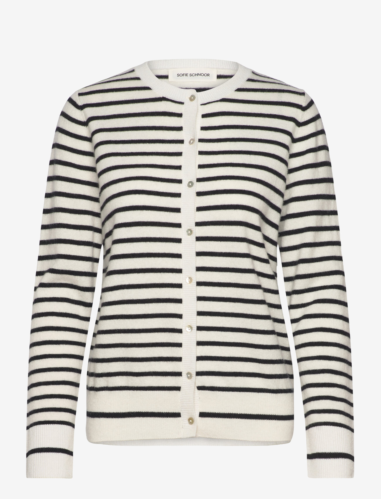 Sofie Schnoor - CISSESW STRIPE CARDIGAN - autumn clothing - black off white - 0