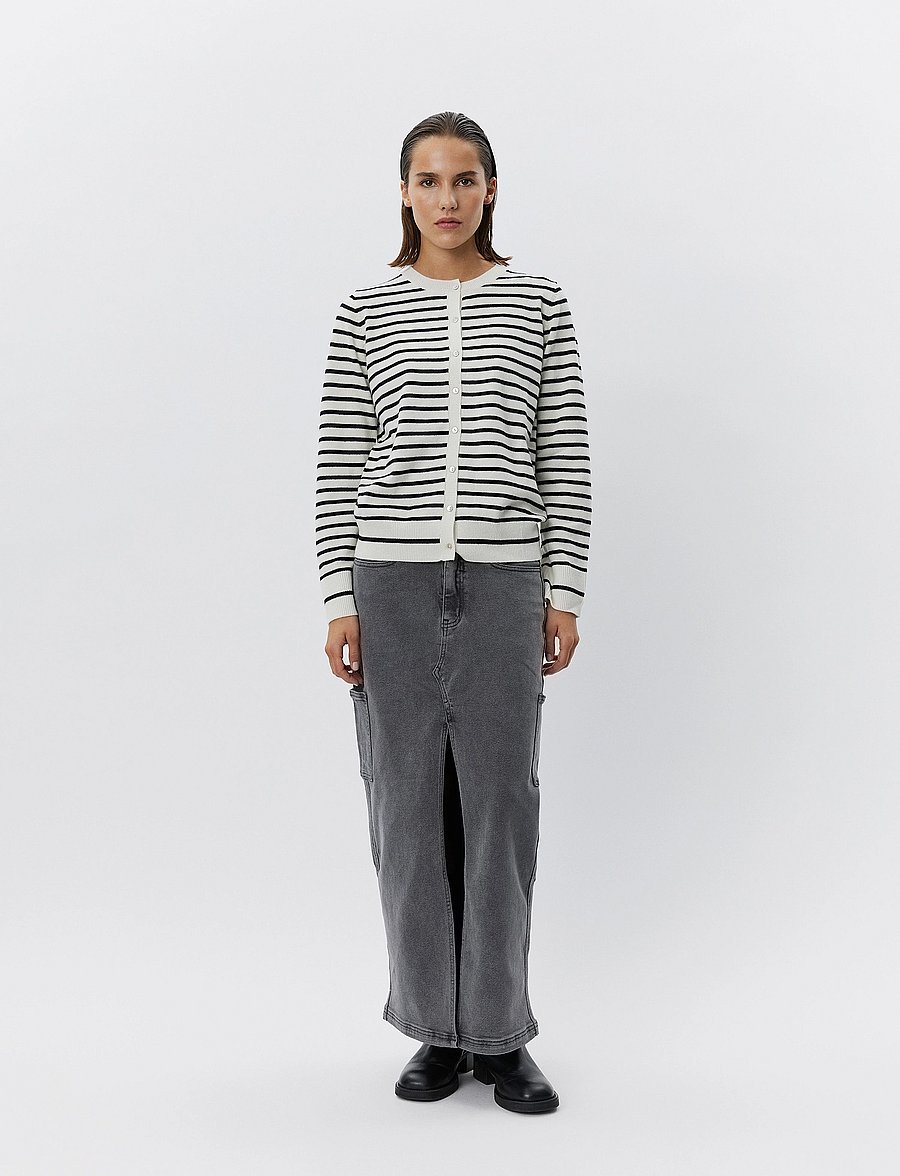 Sofie Schnoor - CISSESW STRIPE CARDIGAN - cardigans - black off white - 3