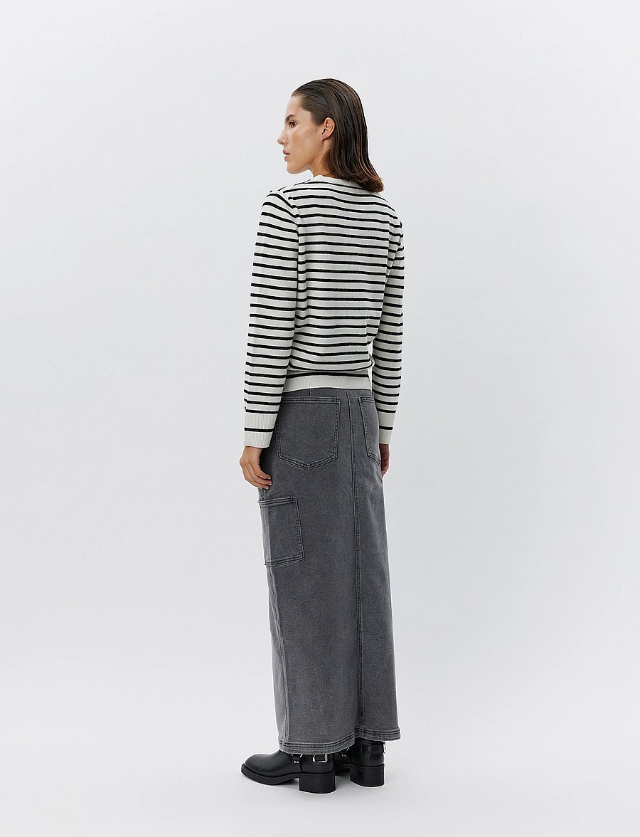 Sofie Schnoor - CISSESW STRIPE CARDIGAN - cardigans - black off white - 5