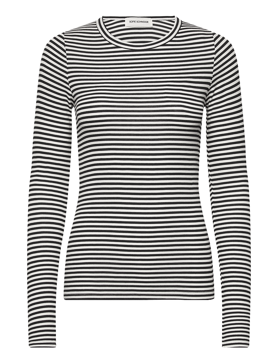Sofie Schnoor - PETRICIASW STRIPE T-SHIRT LONG SLEE - langärmlige tops - black striped - 1