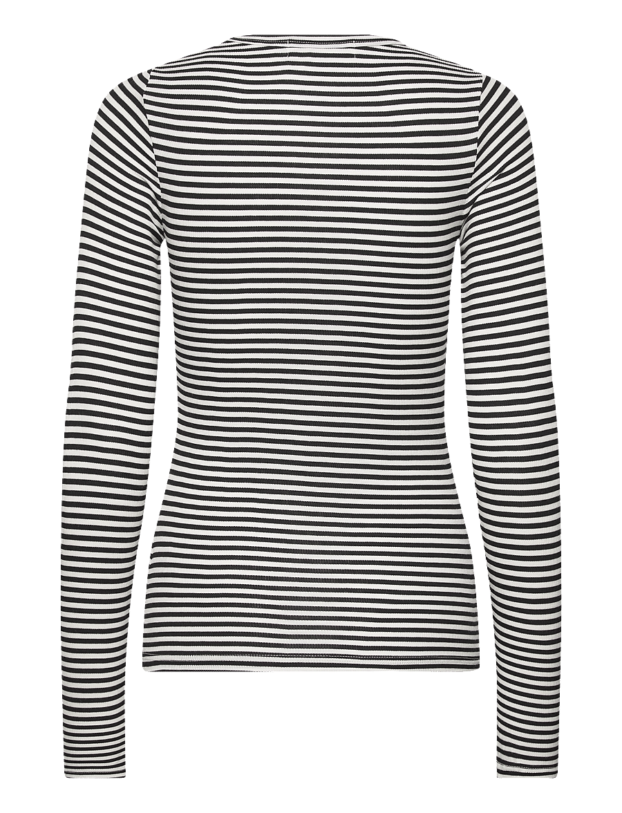 Sofie Schnoor - PETRICIASW STRIPE T-SHIRT LONG SLEE - langärmlige tops - black striped - 2