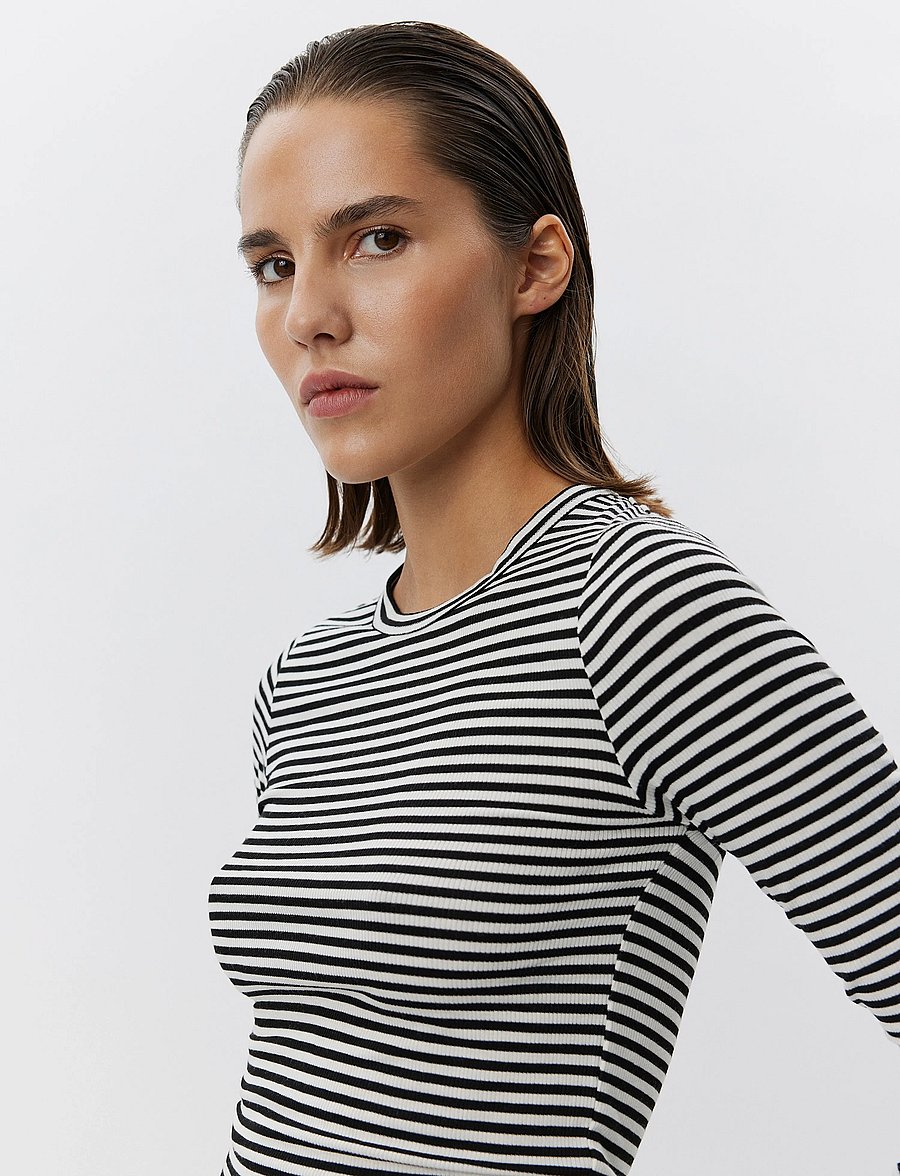 Sofie Schnoor - PETRICIASW STRIPE T-SHIRT LONG SLEE - langärmlige tops - black striped - 0