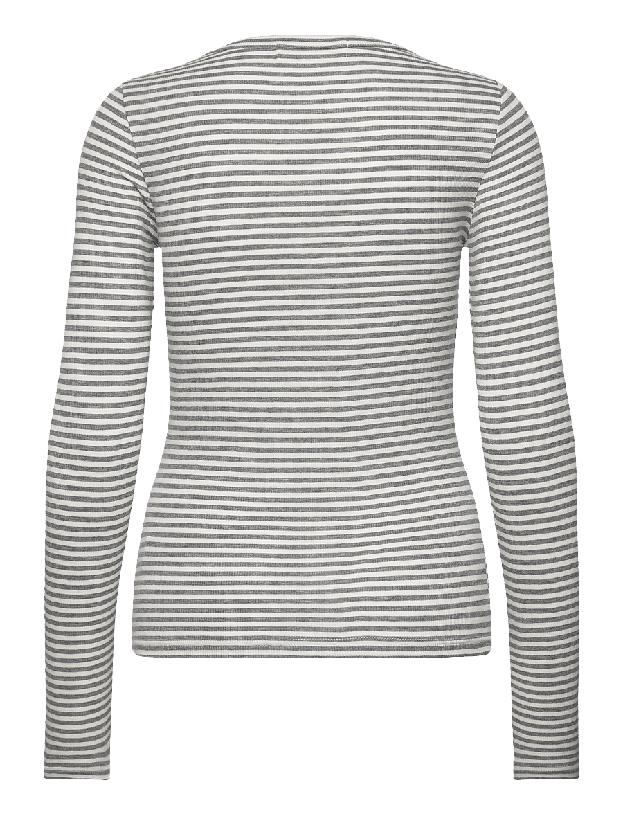 Sofie Schnoor - PETRICIASW STRIPE T-SHIRT LONG SLEE - langærmede toppe - grey striped - 2