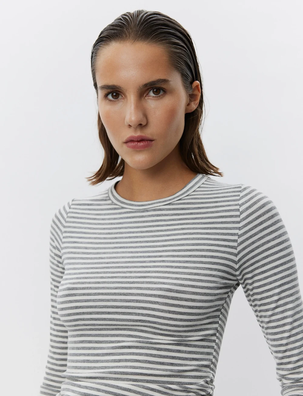 Sofie Schnoor - PETRICIASW STRIPE T-SHIRT LONG SLEE - langærmede toppe - grey striped - 0