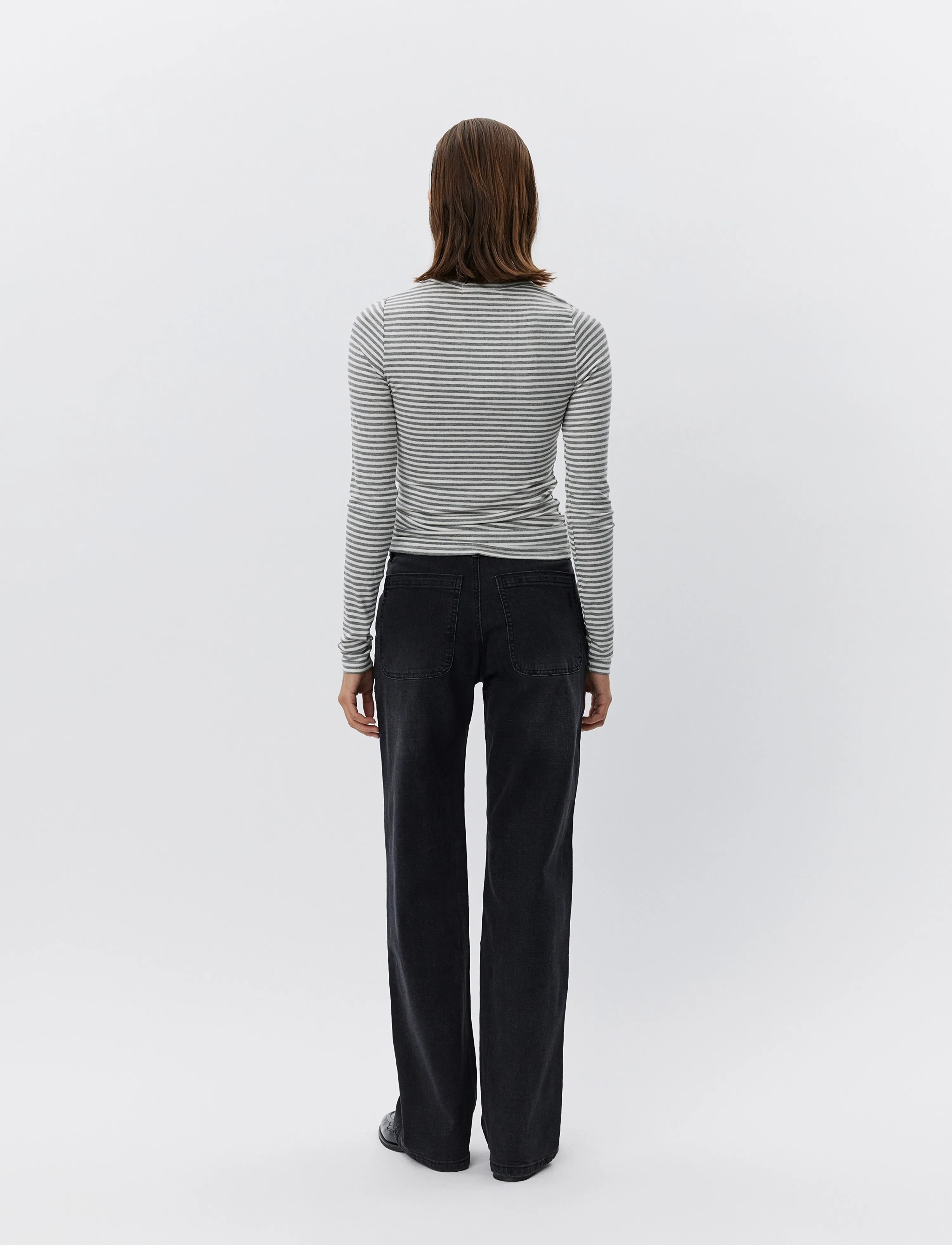 Sofie Schnoor - PETRICIASW STRIPE T-SHIRT LONG SLEE - langærmede toppe - grey striped - 5