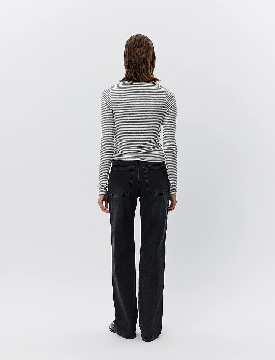 Sofie Schnoor - PETRICIASW STRIPE T-SHIRT LONG SLEE - langærmede toppe - grey striped - 5
