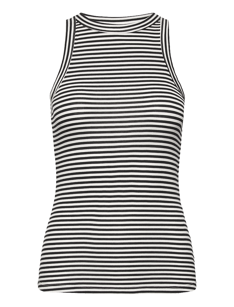 Sofie Schnoor - JULLIESW STRIPE TOP - linnen - black striped - 1