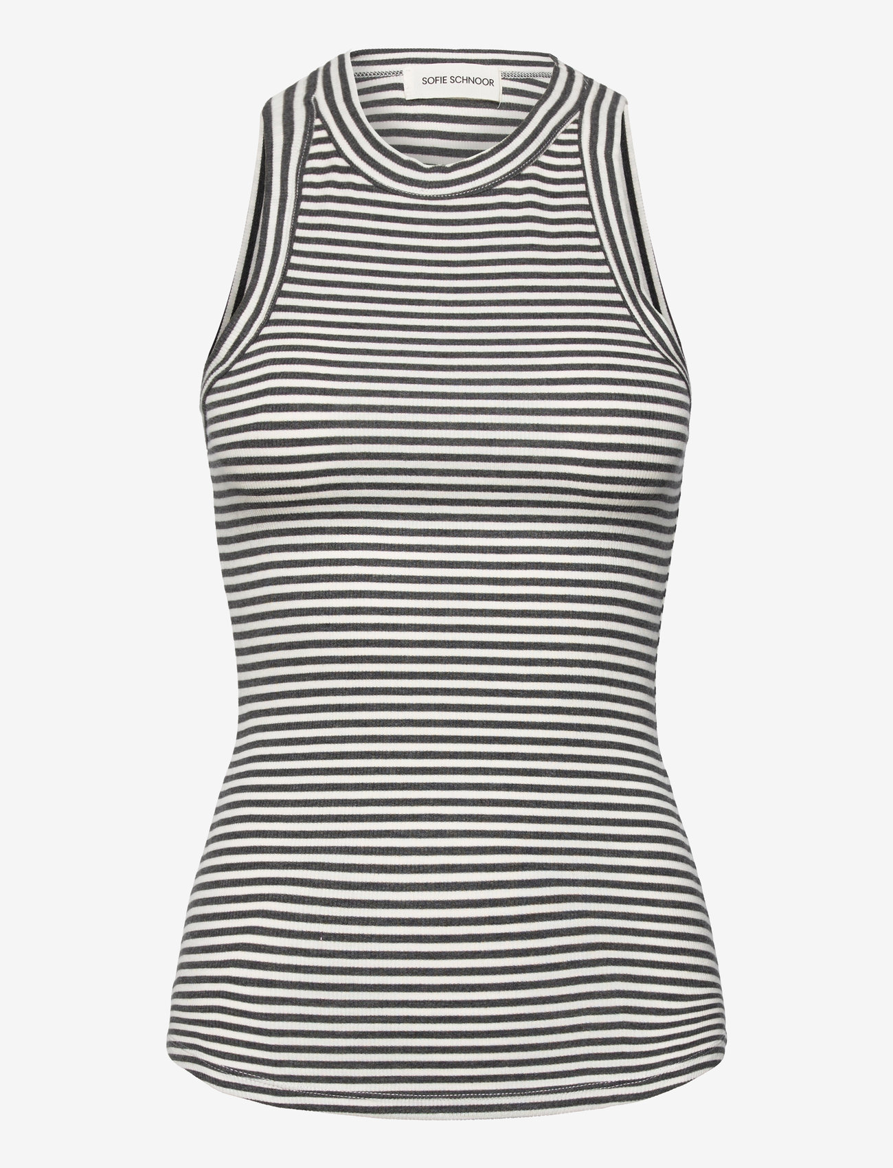 Sofie Schnoor - JULLIESW STRIPE TOP - linnen - dark grey striped - 0