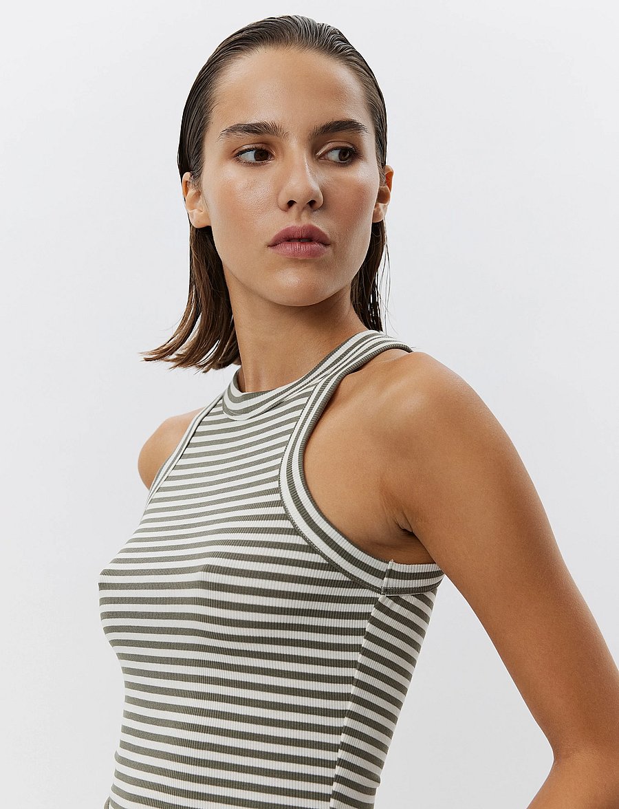 Sofie Schnoor - JULLIESW STRIPE TOP - linnen - dark grey striped - 0