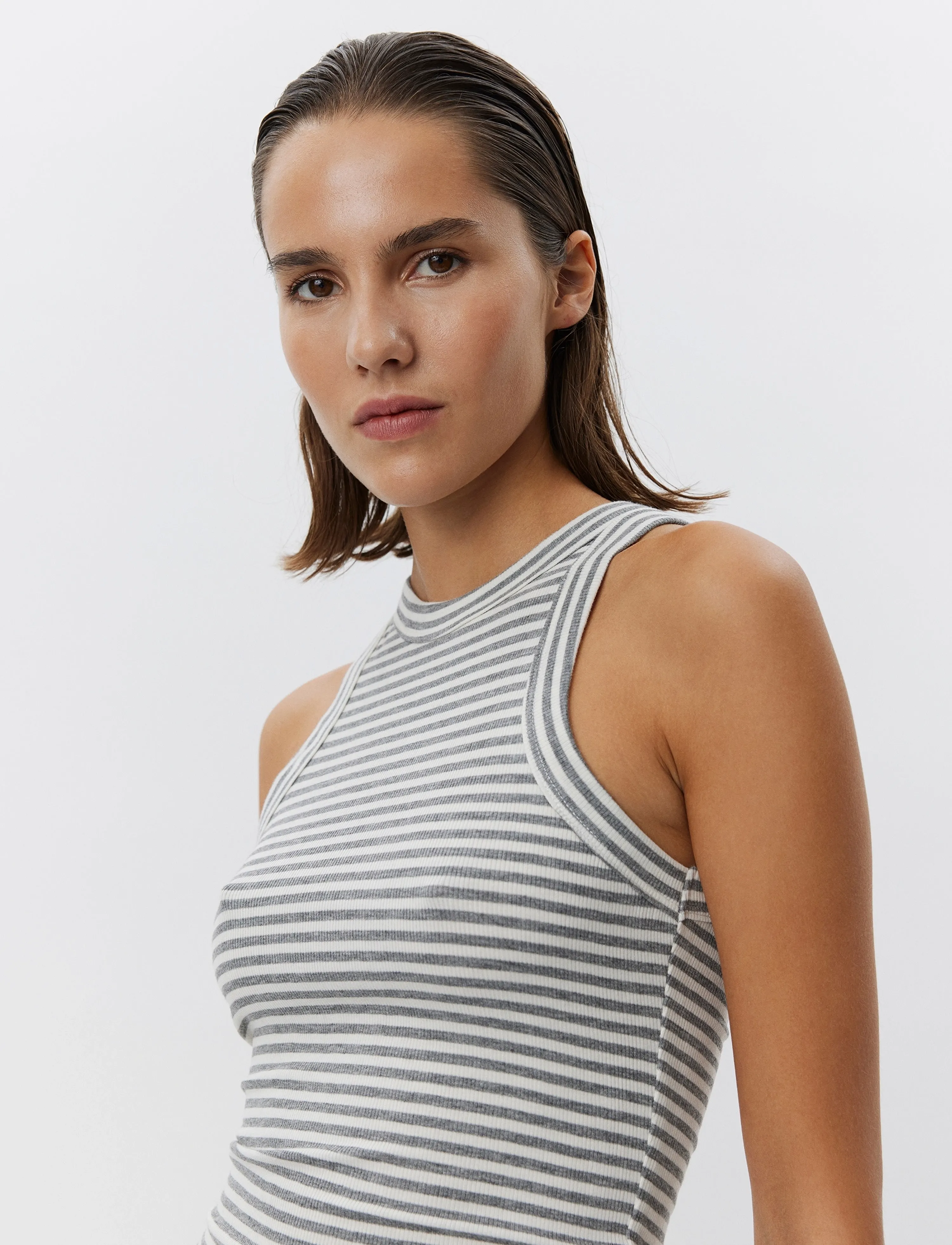 Sofie Schnoor - JULLIESW STRIPE TOP - Ärmellose tops - grey striped - 3