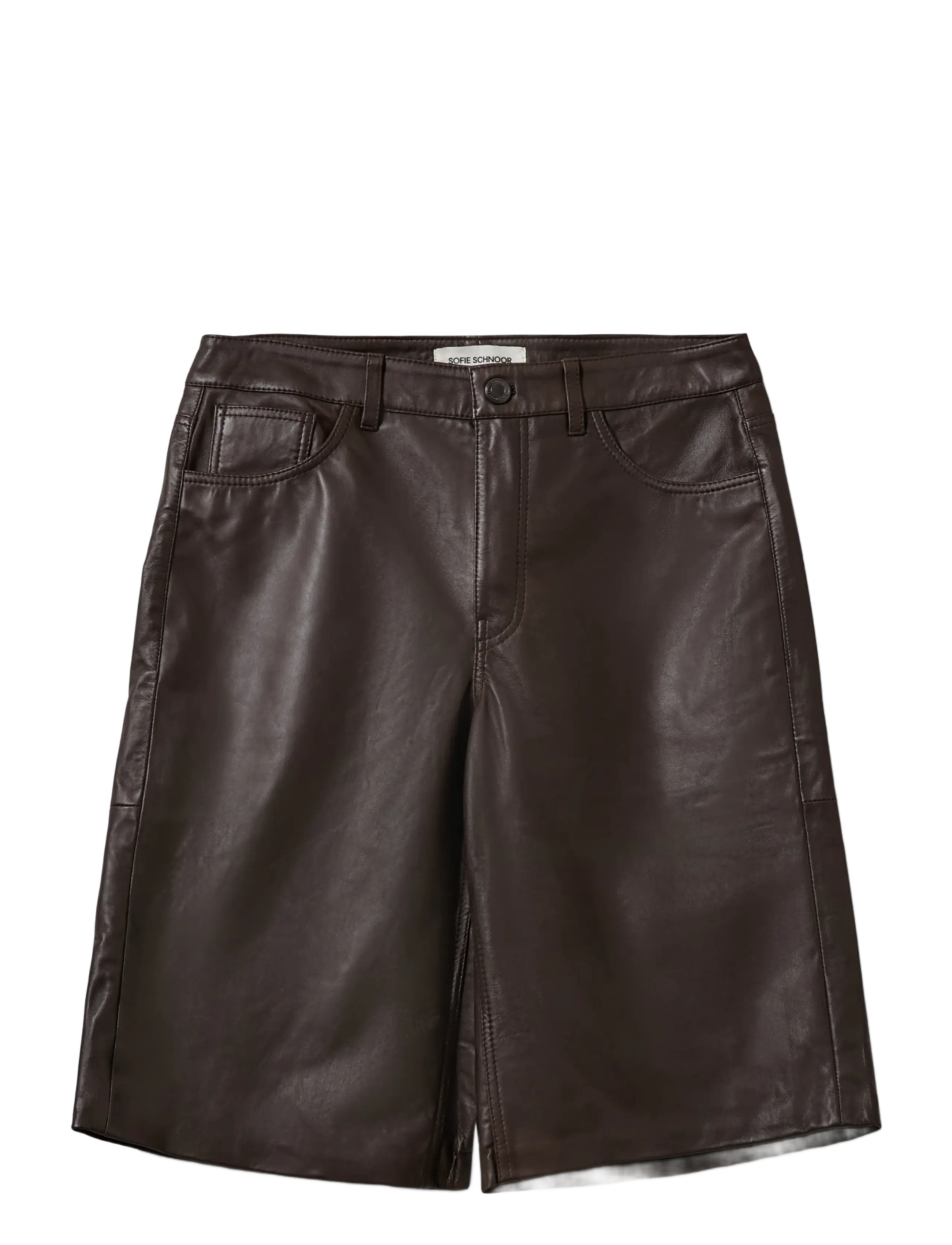 Sofie Schnoor VOKESW LEATHER SHORTS - Seelikud - DARK BROWN / brown
