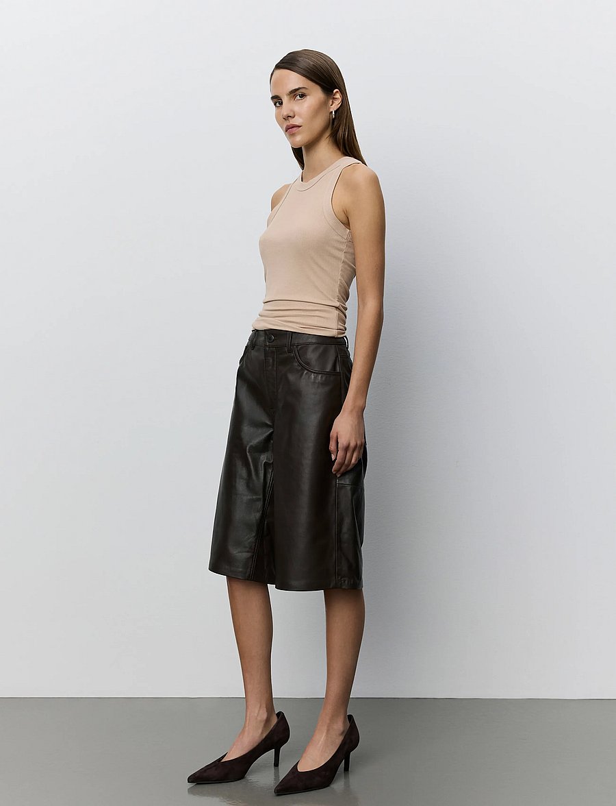 Sofie Schnoor - VOKESW LEATHER SHORTS - lederröcke - dark brown - 4