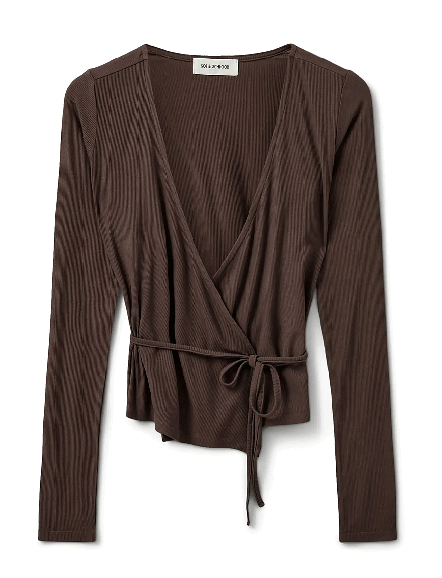 Sofie Schnoor - JOODYSW BLOUSE - langærmede toppe - brown fudge - 1