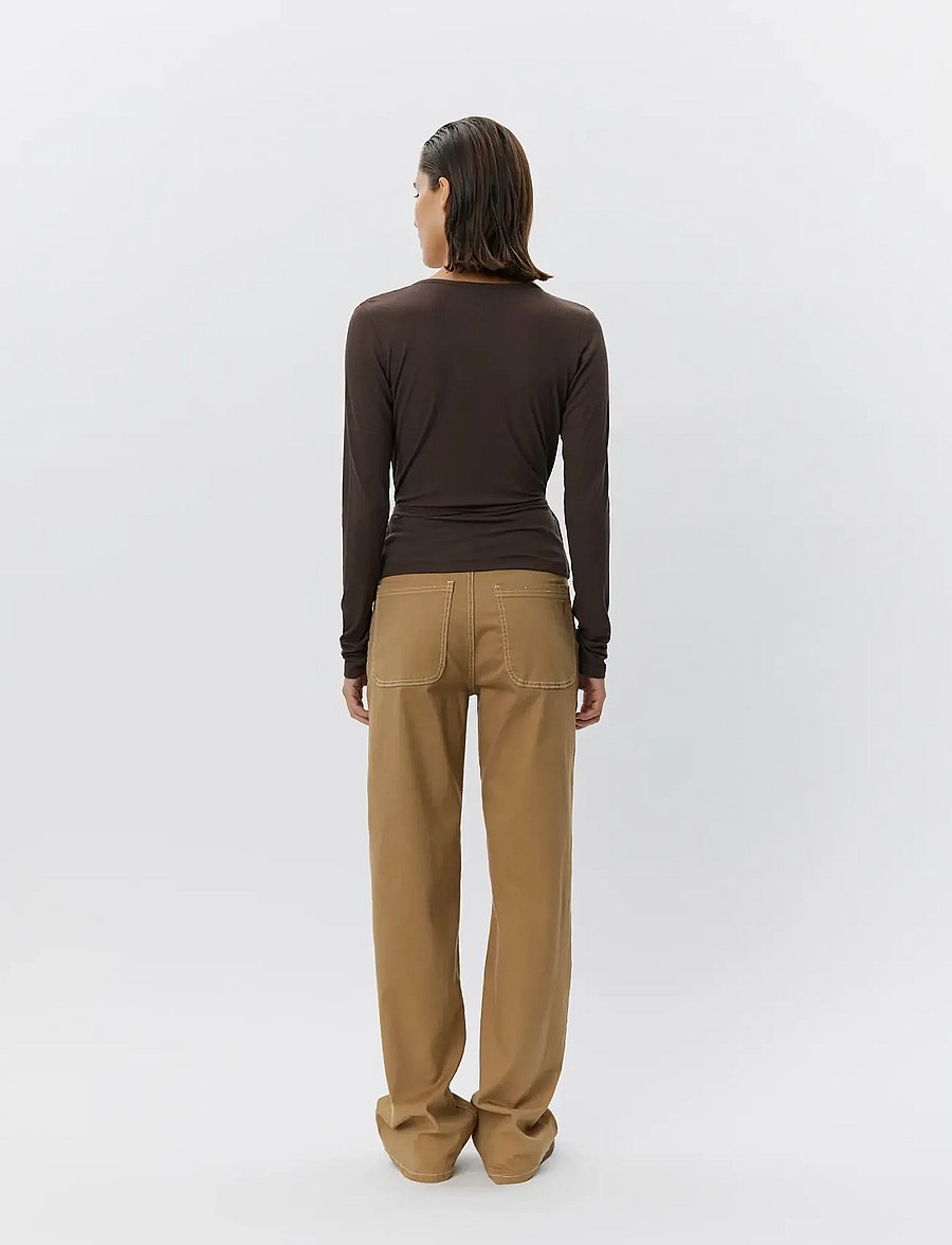 Sofie Schnoor - JOODYSW BLOUSE - langærmede toppe - brown fudge - 5