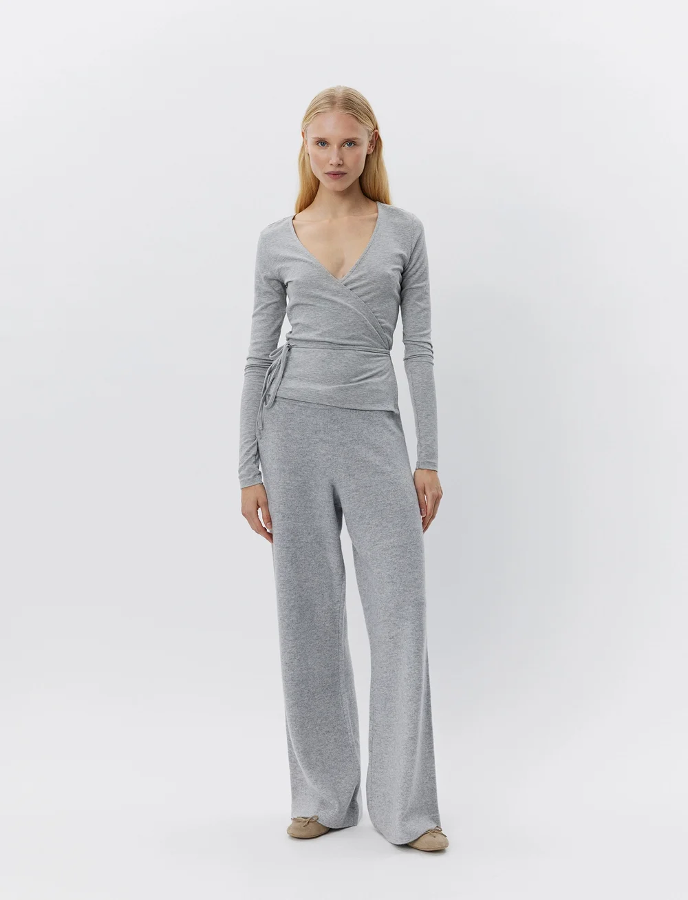 Sofie Schnoor - JOODYSW BLOUSE - langærmede toppe - grey mel - 3