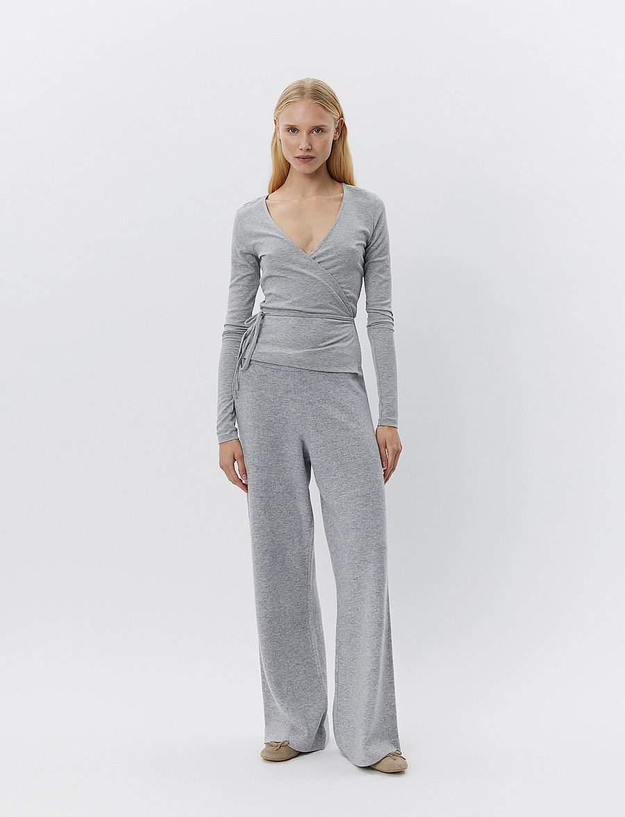 Sofie Schnoor - JOODYSW BLOUSE - langærmede toppe - grey mel - 3
