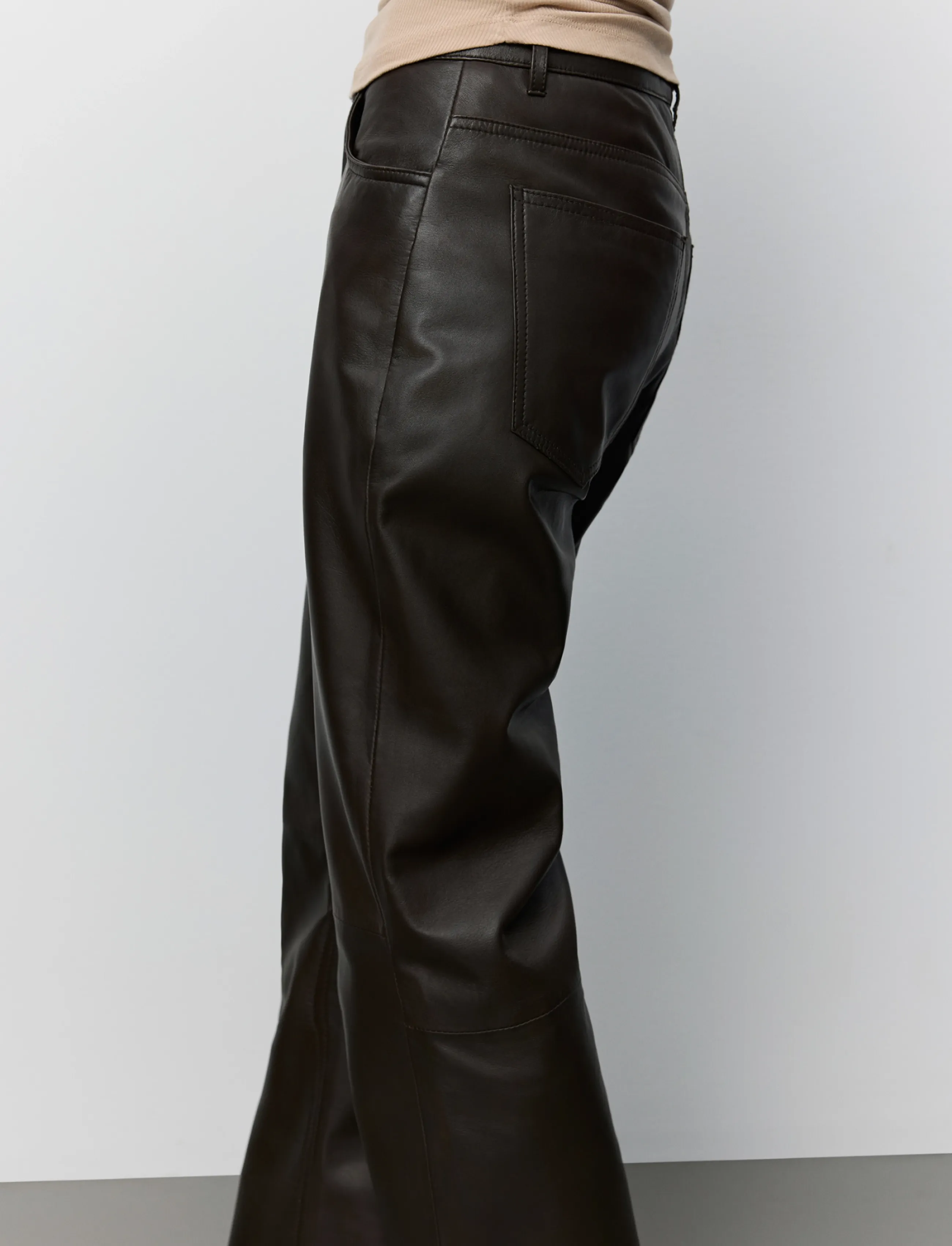 Sofie Schnoor - GATTISW LEATHER PANTS - læderbukser - dark brown - 3