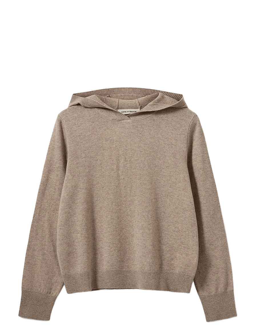 Sofie Schnoor - CASSIESW KNIT HOODIE - kapuutsiga pusad - brown melange - 0