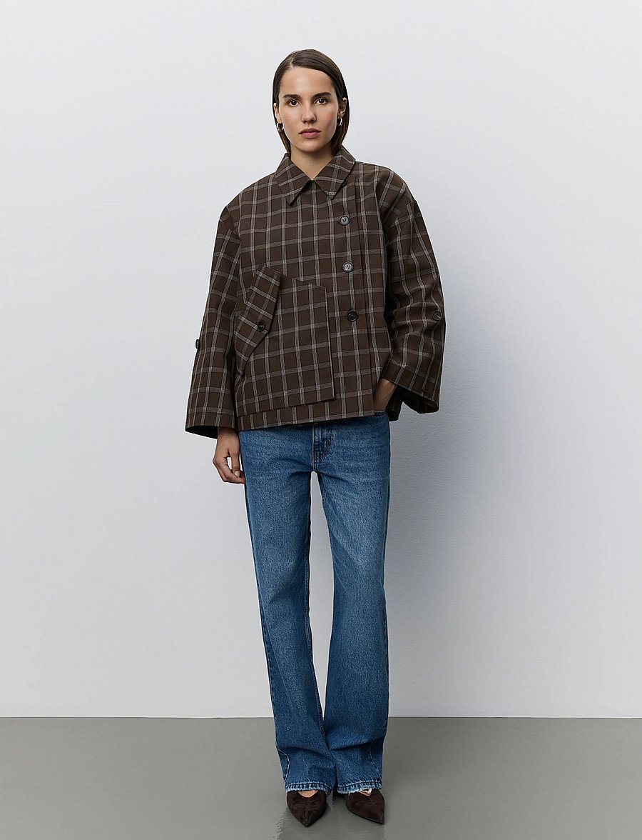 Sofie Schnoor - AGATHASW CHECK JACKET - frühlingsjacken - brown check - 0