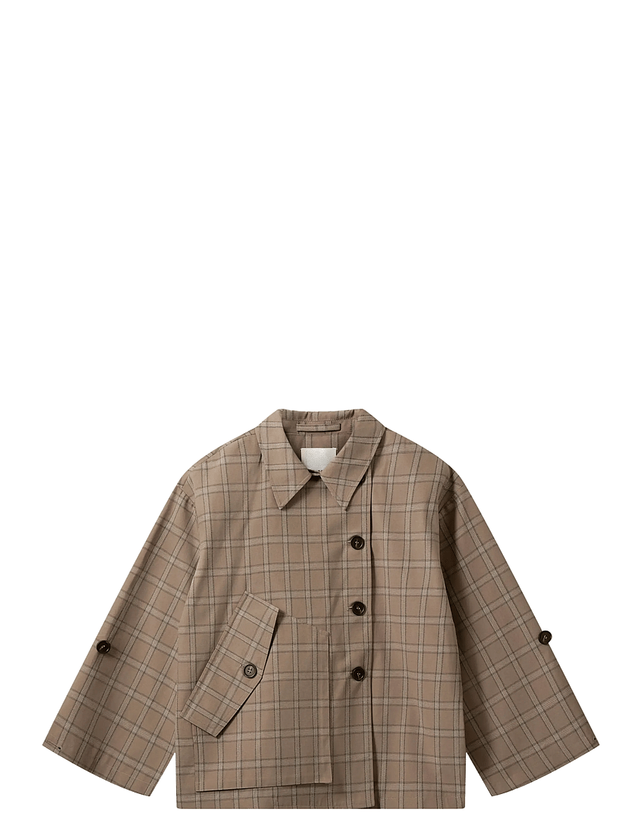 Sofie Schnoor - AGATHASW CHECK JACKET - forårsjakker - light brown check - 1