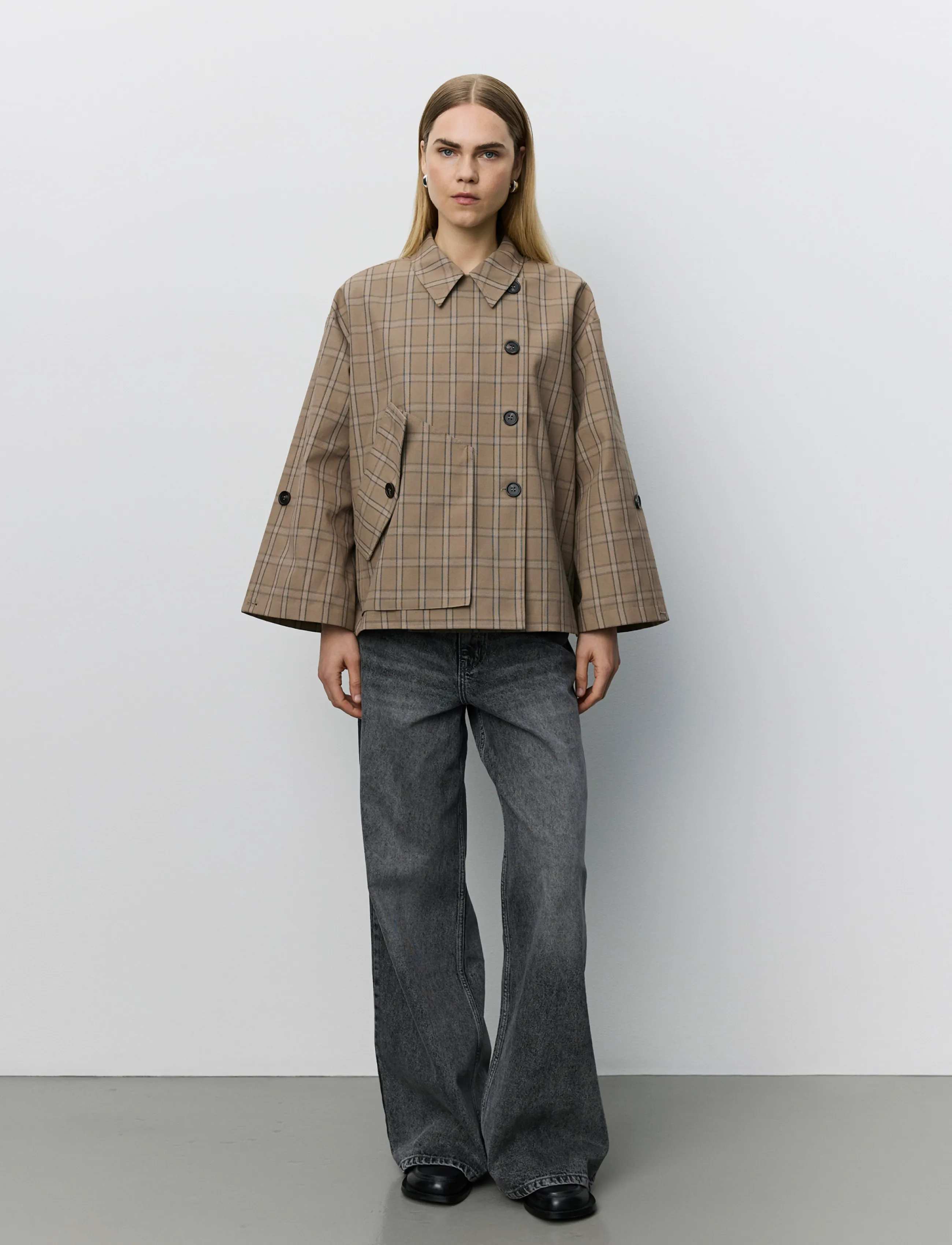 Sofie Schnoor - AGATHASW CHECK JACKET - forårsjakker - light brown check - 3