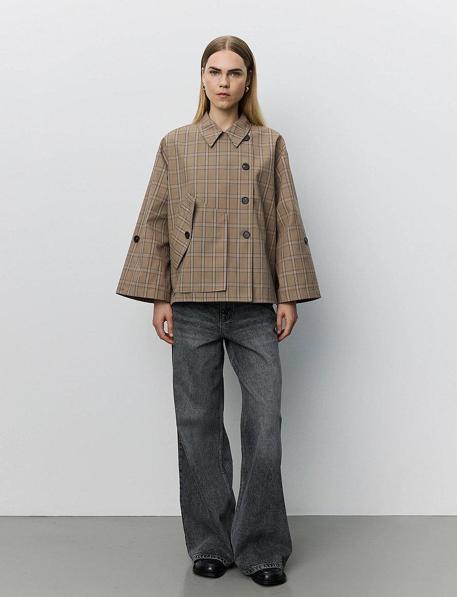Sofie Schnoor - AGATHASW CHECK JACKET - forårsjakker - light brown check - 3