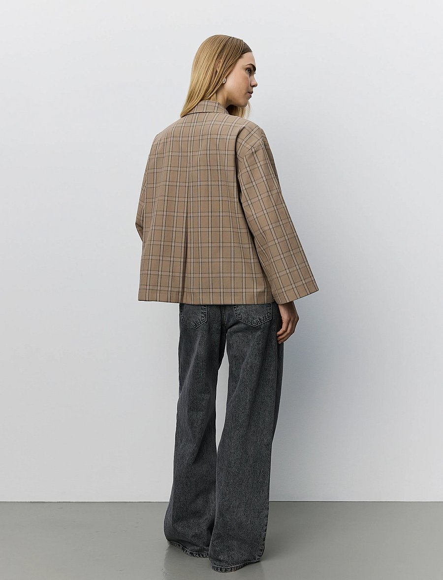 Sofie Schnoor - AGATHASW CHECK JACKET - forårsjakker - light brown check - 4