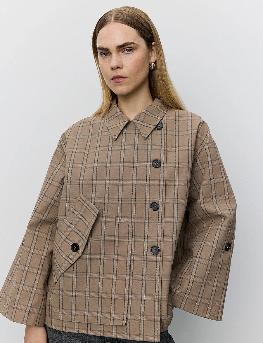 Sofie Schnoor - AGATHASW CHECK JACKET - forårsjakker - light brown check - 5