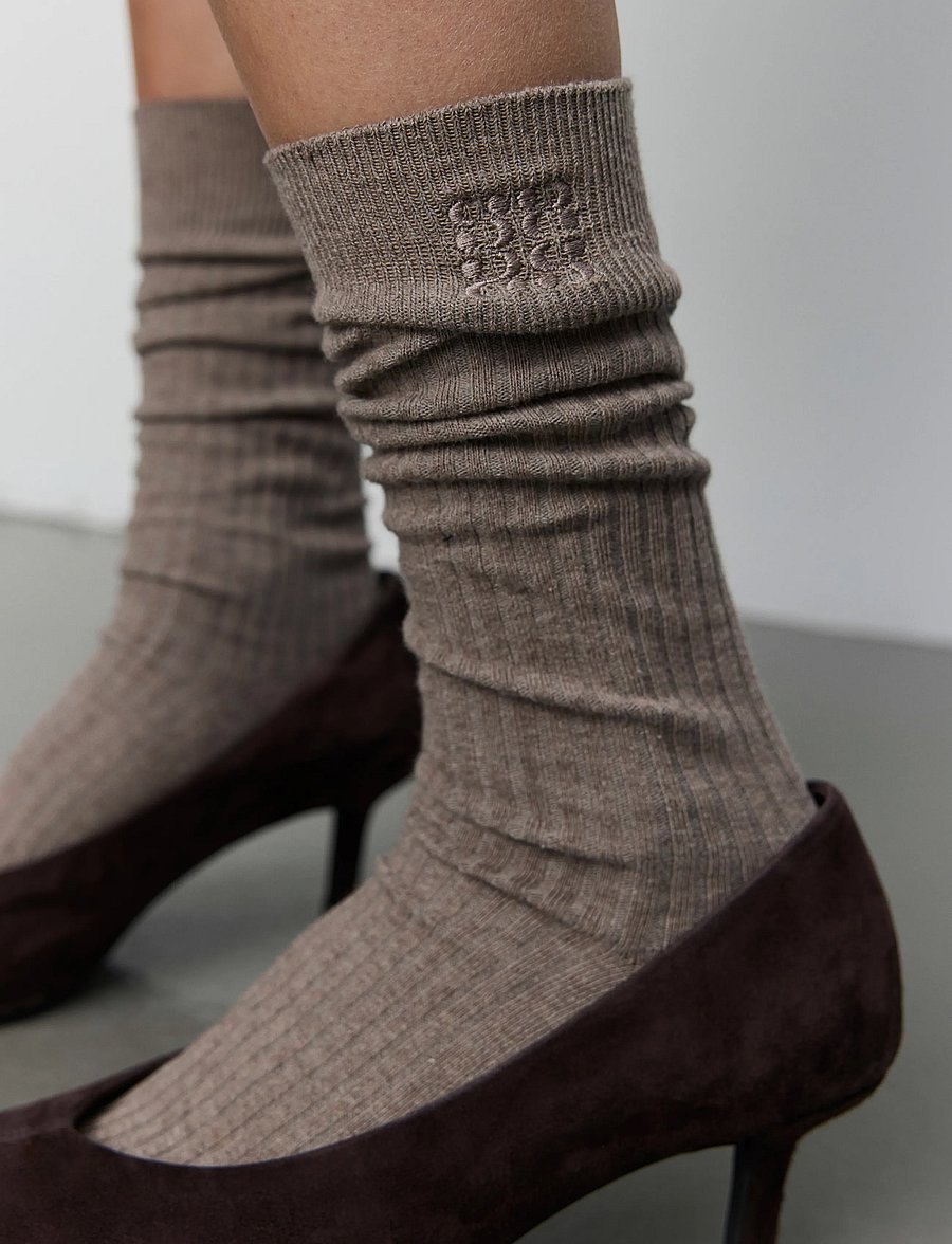 Sofie Schnoor - BEATHASW KNEE SOCK x 2 - kniestrümpfe - camel melange - 3