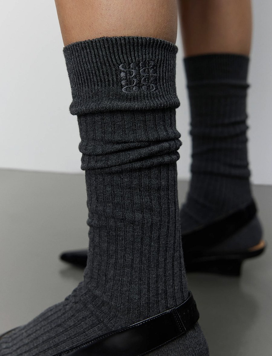 Sofie Schnoor - BEATHASW KNEE SOCK x 2 - kniestrümpfe - dark grey melange - 0