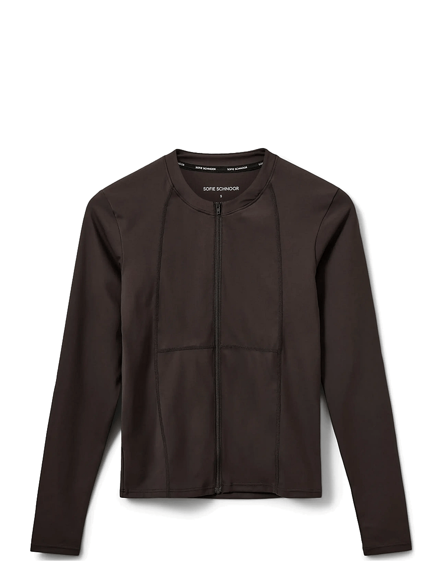 Sofie Schnoor - JayaSPO Zip Blouse - spordijakid - dark brown - 0