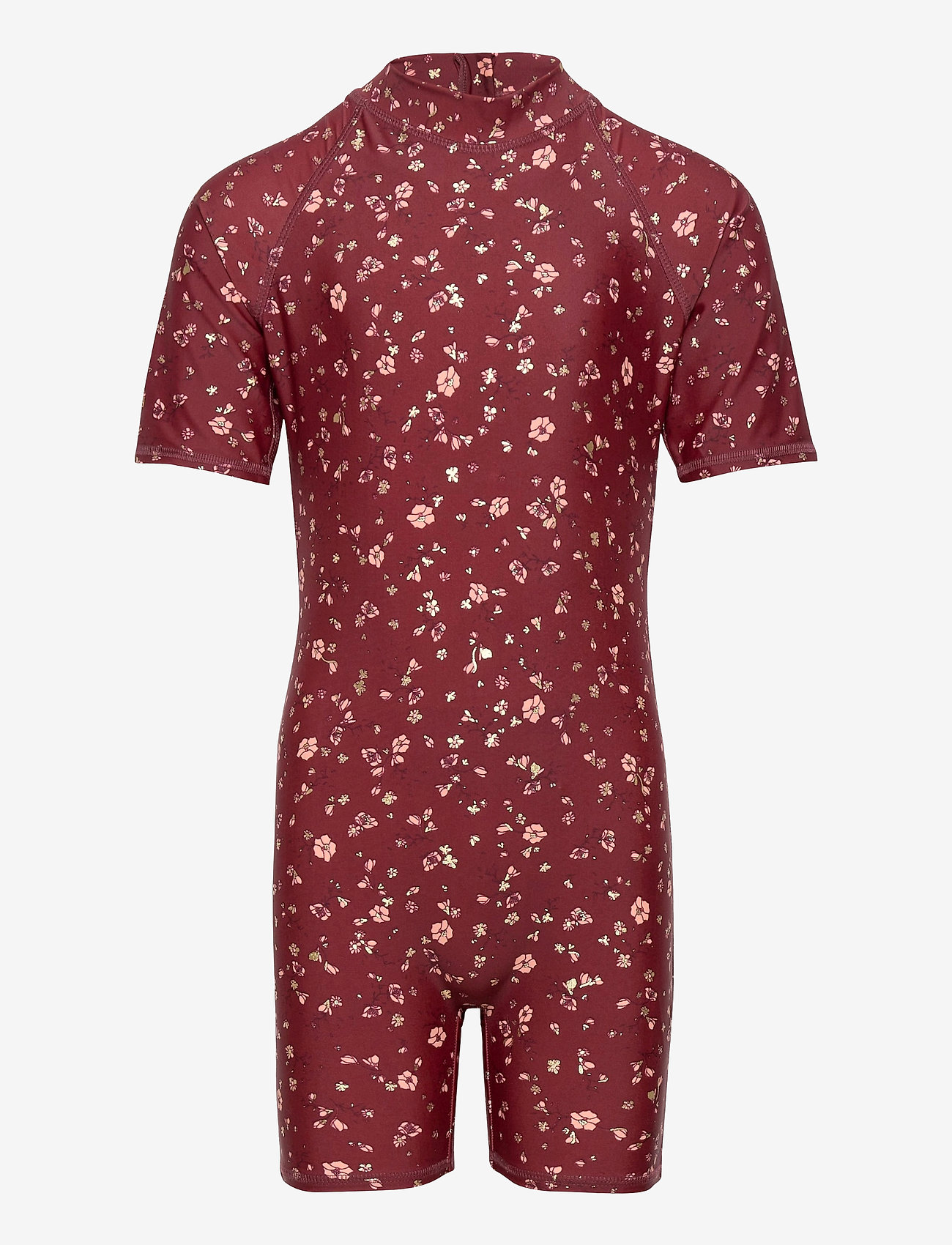 Soft Gallery - Rey Sun Suit - oxblood red, aop flowery s - 0