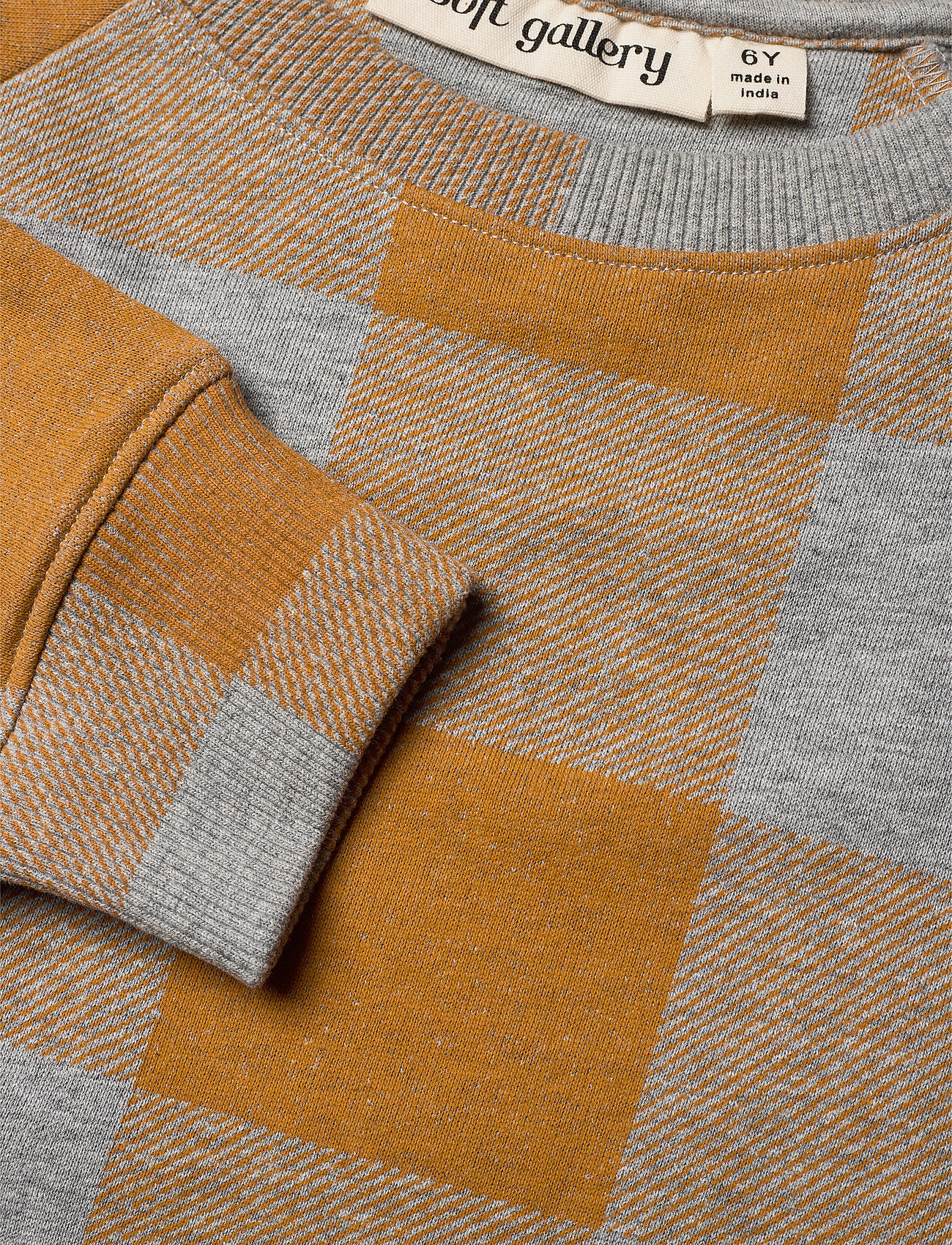Soft Gallery - Chaz Sweatshirt - grey melange, aop plaid - 2