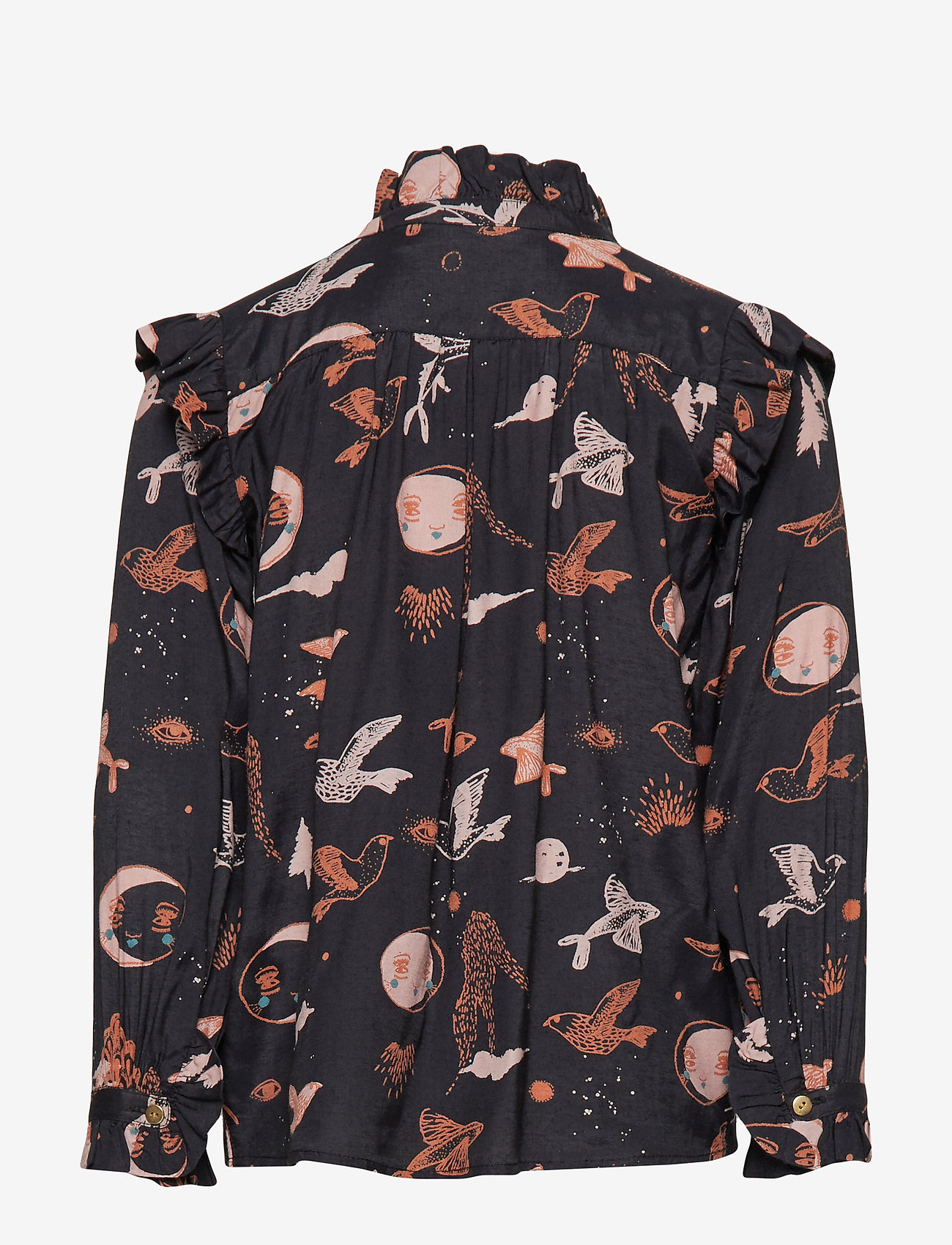 Soft Gallery - Tilde Shirt - peat, aop enchanted forest - 1