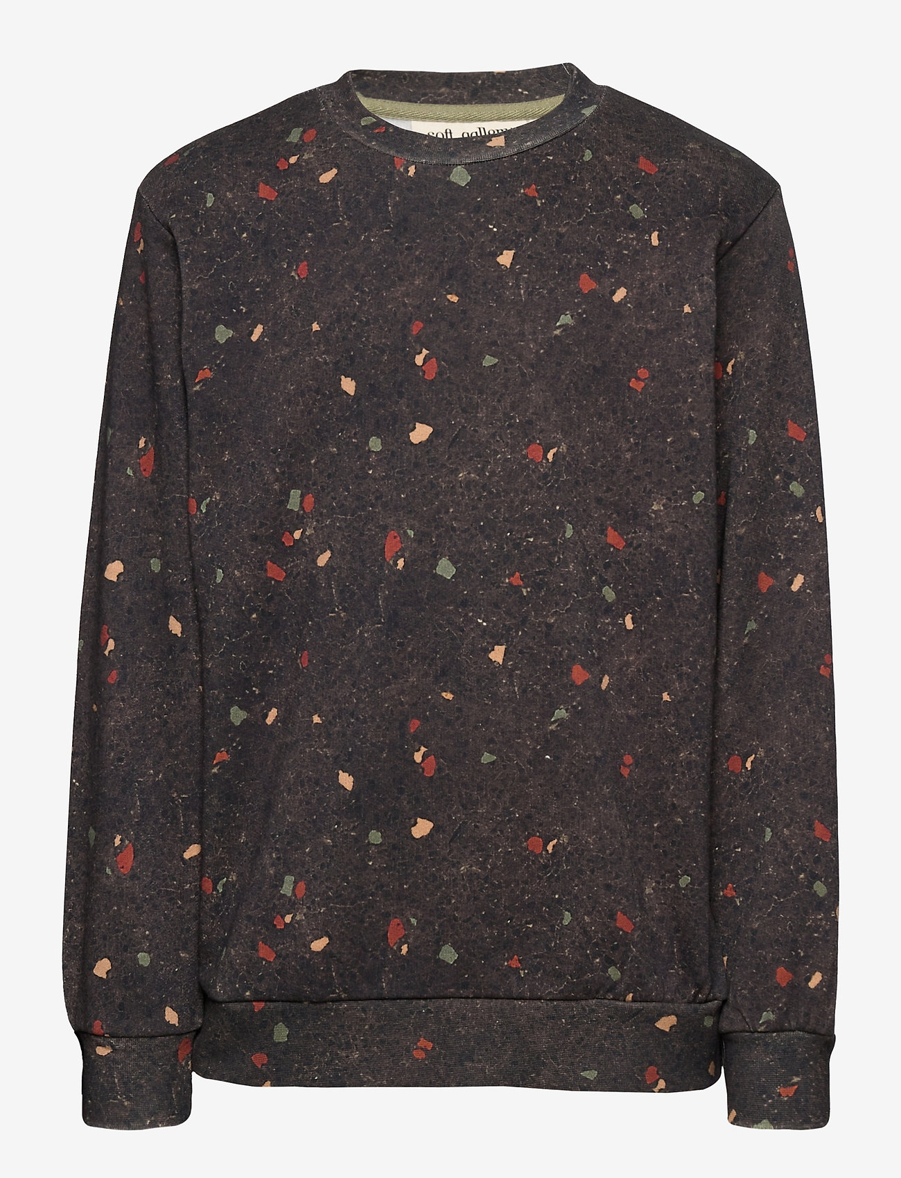 Soft Gallery - Konrad Sweatshirt - aop terazzo blk - 0