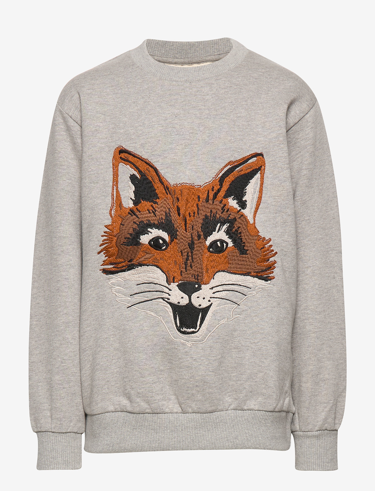Soft Gallery - Konrad Sweatshirt - grey melange, fuzzyfox emb. - 0