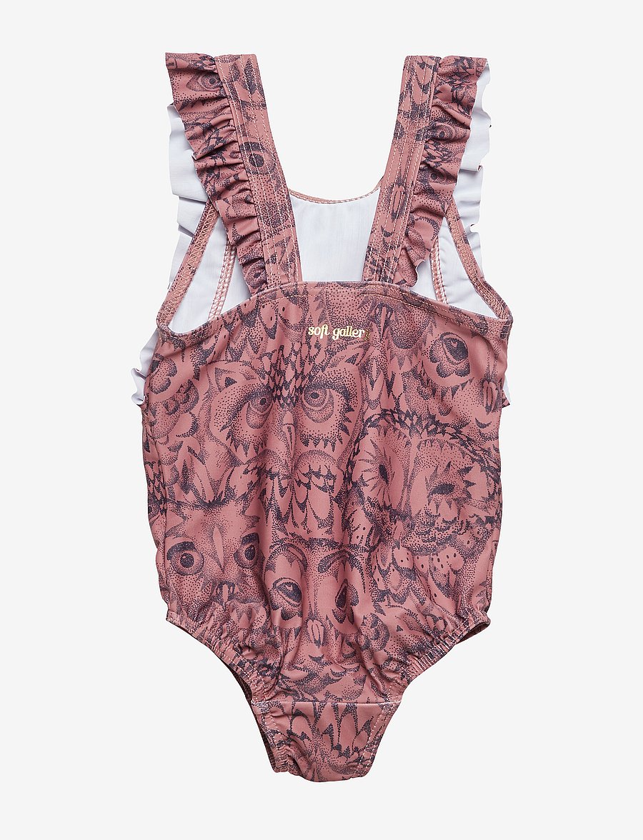 Soft Gallery - Baby Ana Swimsuit - uv-tøj - burlwood, aop owl - 1