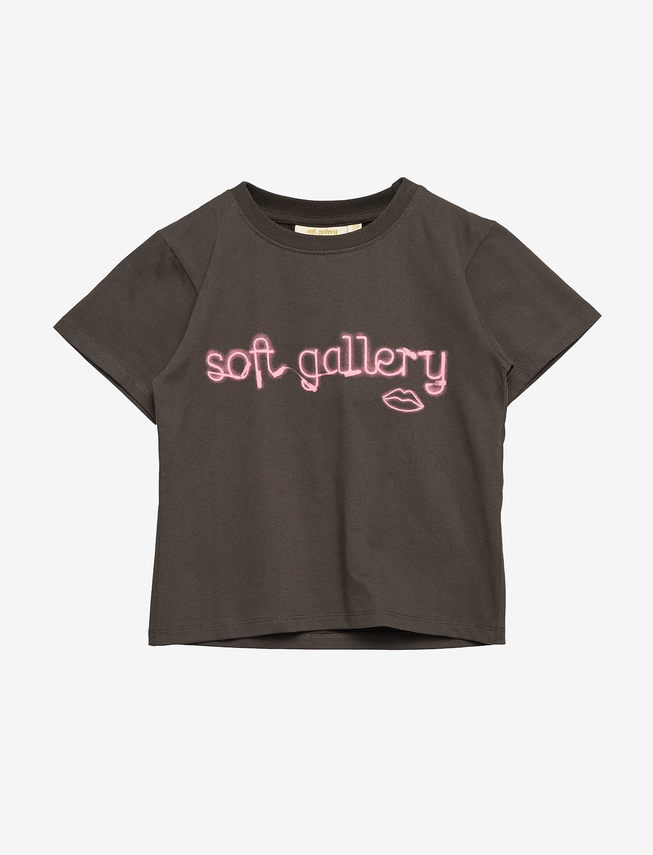 Soft Gallery - Dominique T-shirt - peat, neon lips - 0