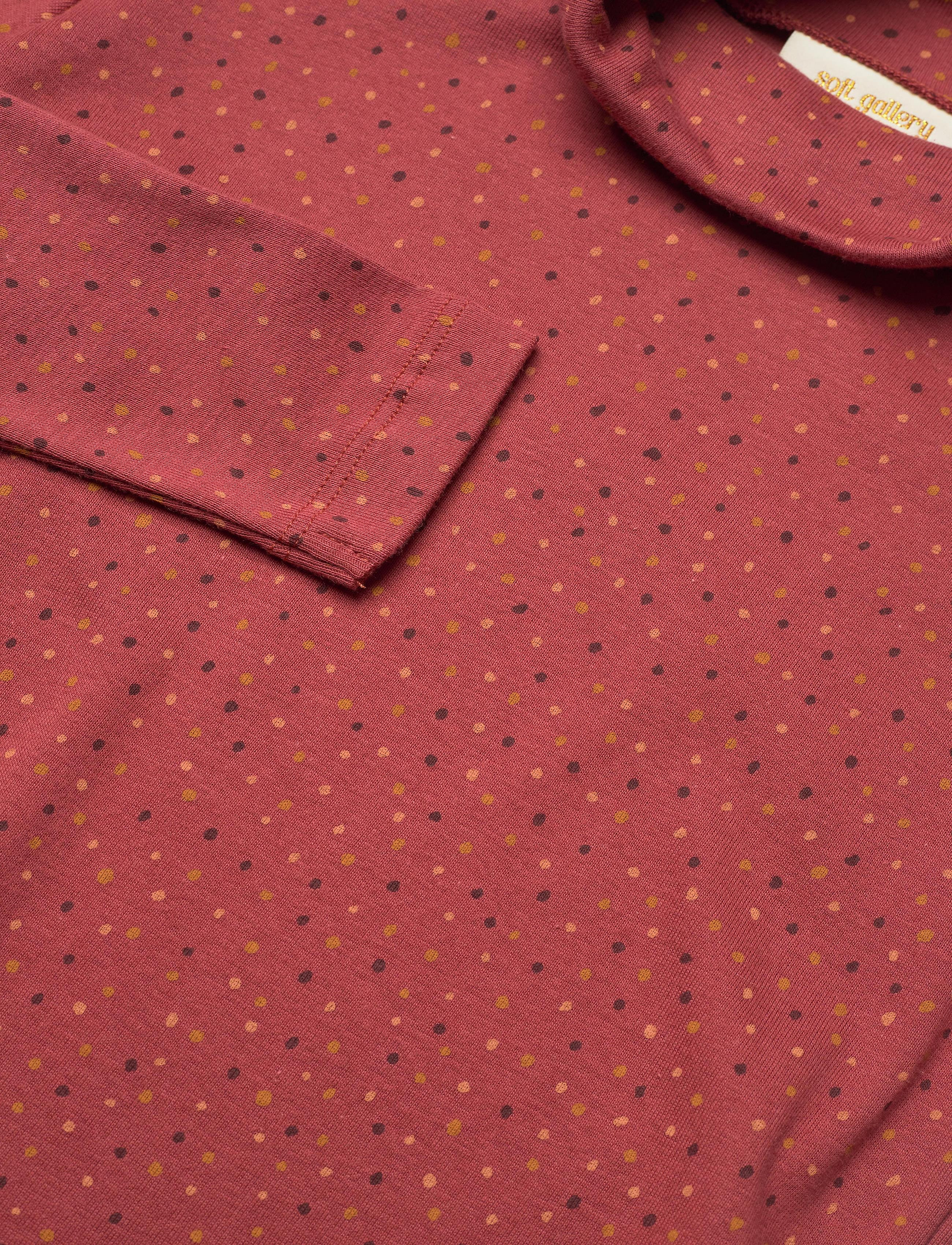 Soft Gallery - Ena Top - barn red, aop trio dotties - 2