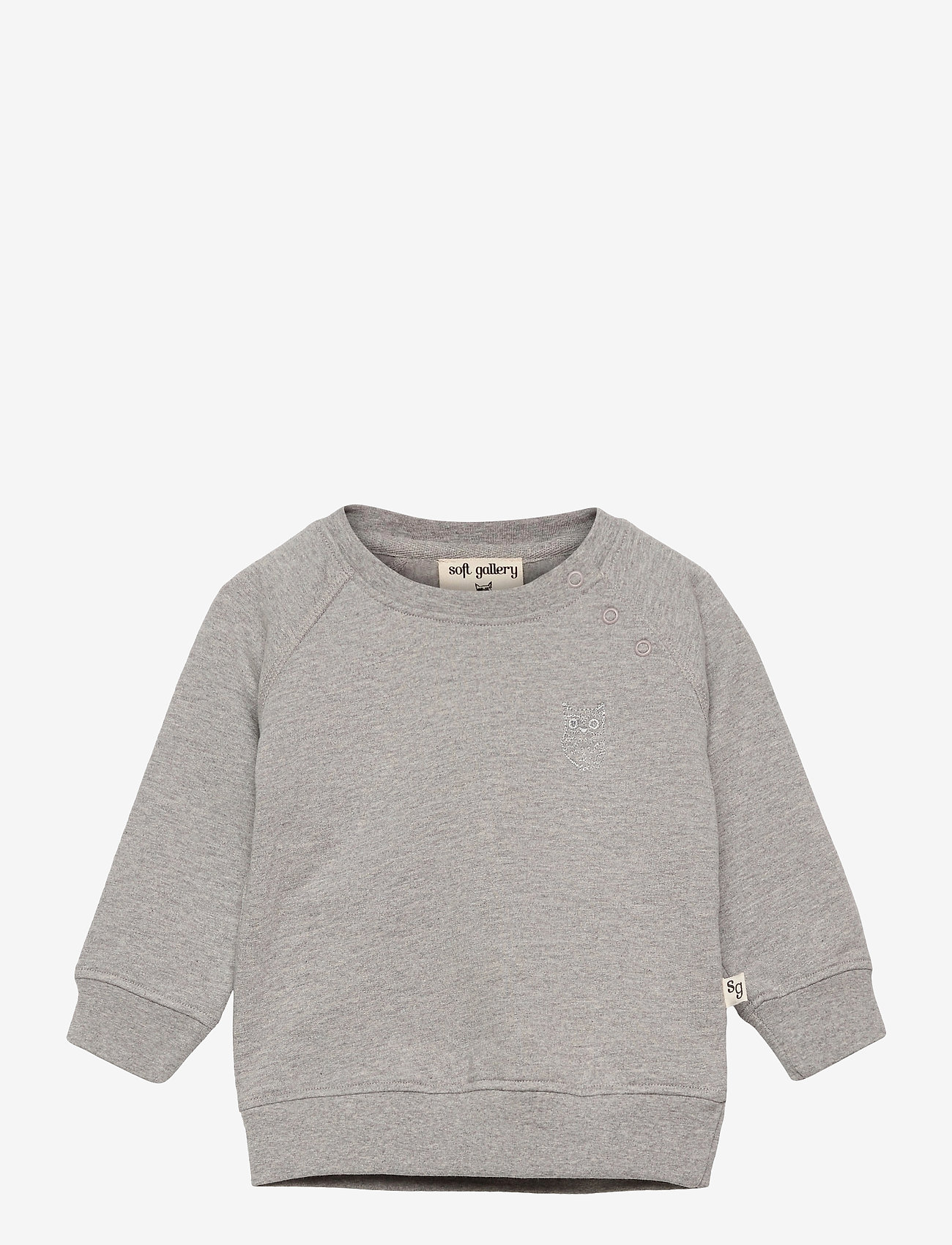 Soft Gallery - Alexi Sweatshirt - sweatshirts - grey melange, mini owl - 0