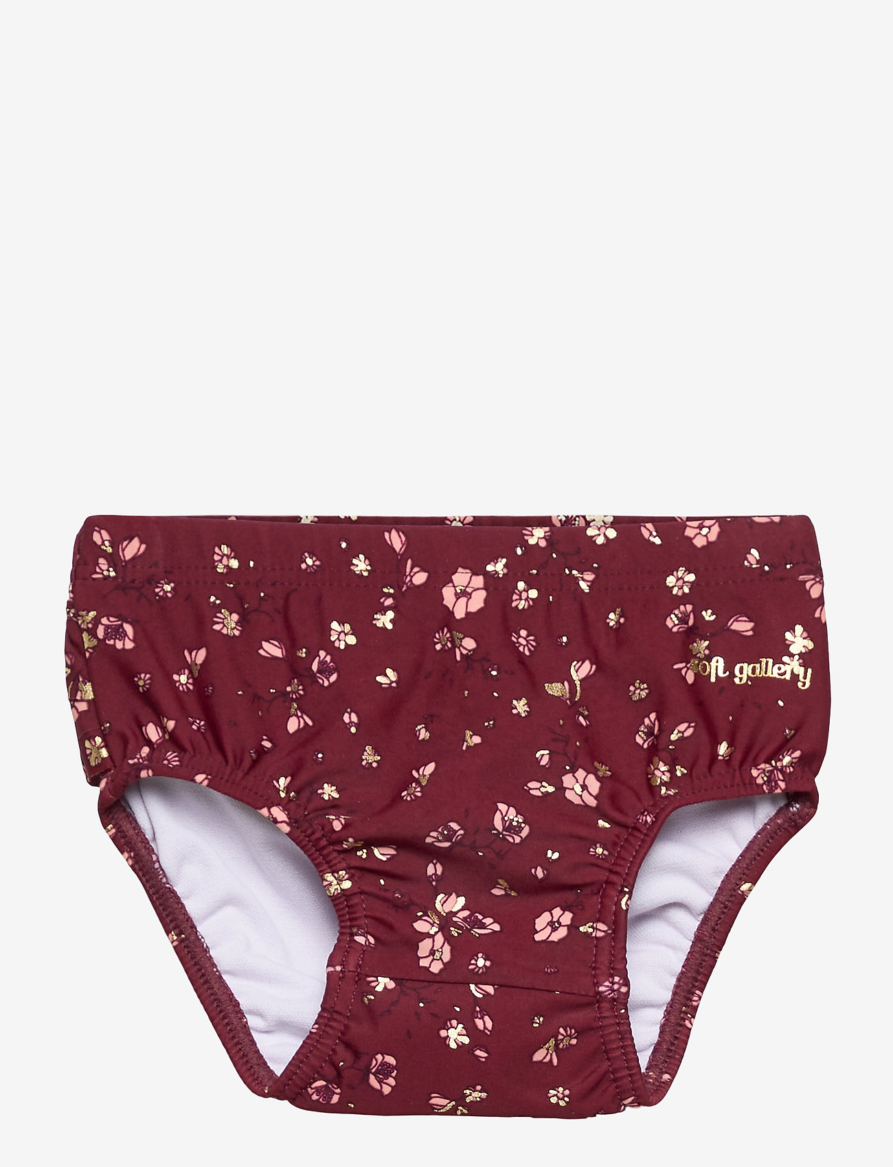Soft Gallery - Mina Swim Pants - oxblood red, aop flowery s - 0