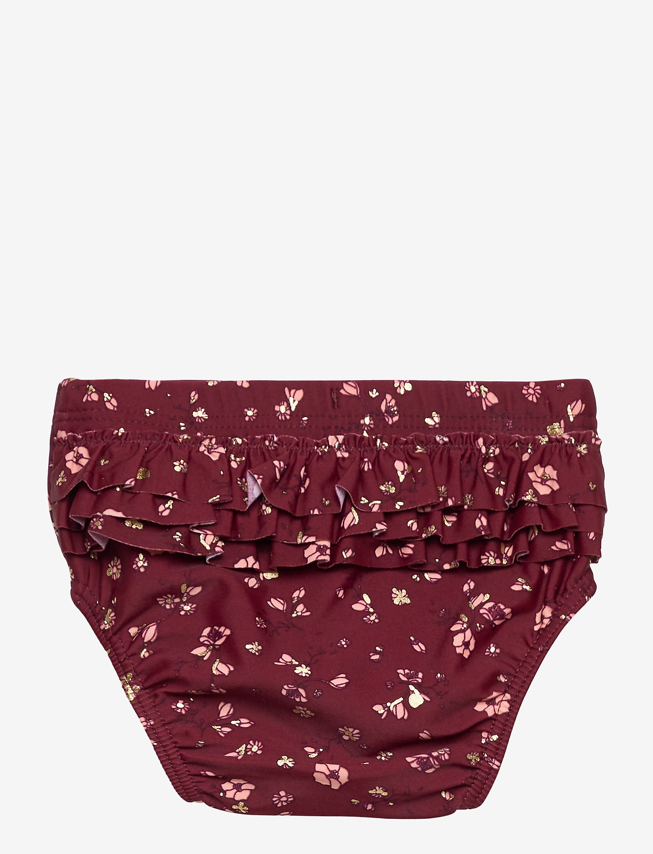 Soft Gallery - Mina Swim Pants - oxblood red, aop flowery s - 1