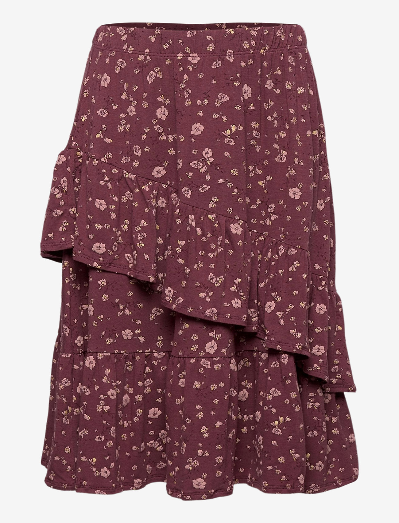 Soft Gallery - Fine Skirt - oxblood red, aop flowery s - 0